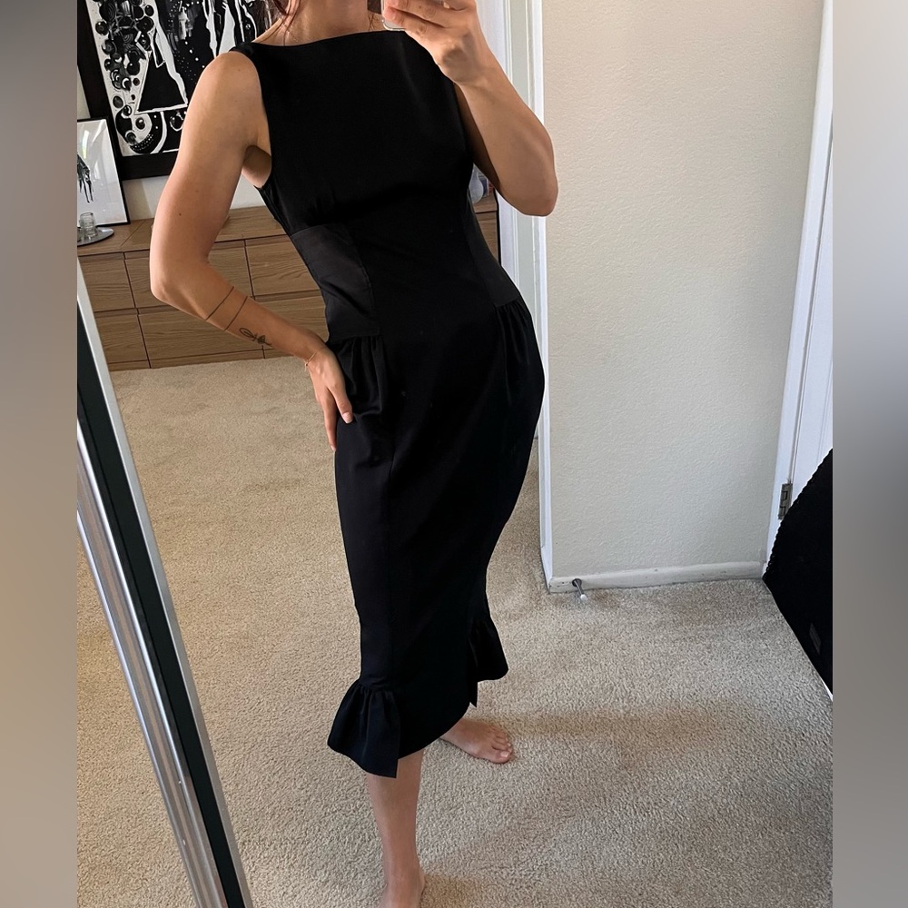 Miu Miu Silk Elegant Black Sleeveless Dress Size: S